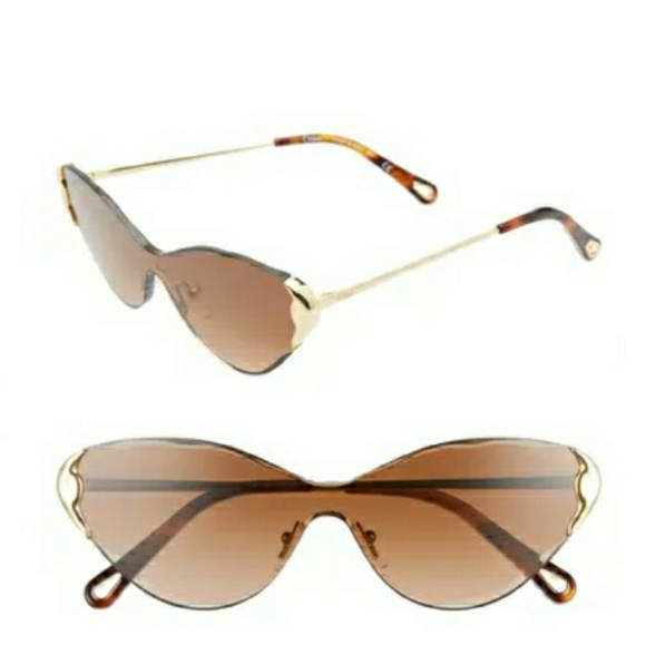 Chloe Curtis Cat Eye Shield 60mm Sunglasses